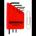 Bondhus Set 5 Hex L-Wrench .71-2.0MM in Clamshell with Card 12242